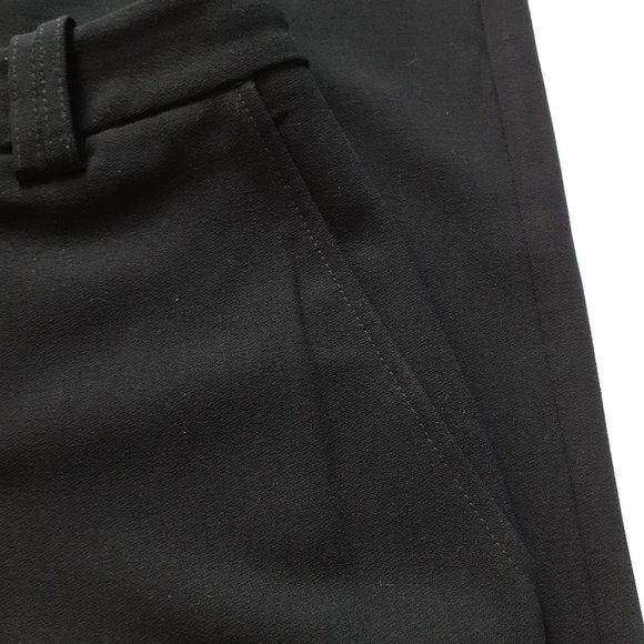 St. John Collection Black Wool High Waisted Straight Leg Trousers Size 6 - Picture 8 of 13